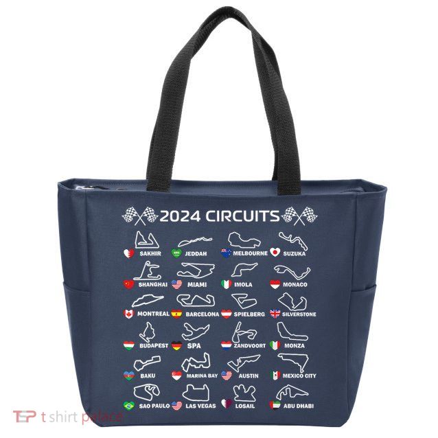 Formula Racing Open Wheel Race Car Fan World Circuits 2024 Zip Tote Bag