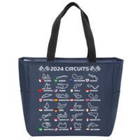Formula Racing Open Wheel Race Car Fan World Circuits 2024 Zip Tote Bag