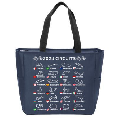 Formula Racing Open Wheel Race Car Fan World Circuits 2024 Zip Tote Bag