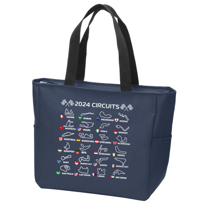 Formula Racing Open Wheel Race Car Fan World Circuits 2024 Zip Tote Bag