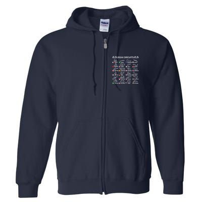 Formula Racing Open Wheel Race Car Fan World Circuits 2024 Full Zip Hoodie