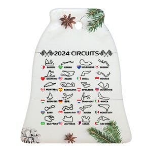 Formula Racing Open Wheel Race Car Fan World Circuits 2024 Ceramic Bell Ornament