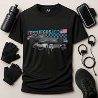 Formula Racing Open Wheel Car Las Vegas Circuit Usa Flag Performance Shirt