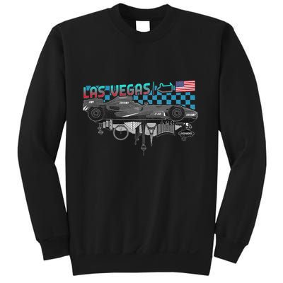 Formula Racing Open Wheel Car Las Vegas Circuit Usa Flag Sweatshirt