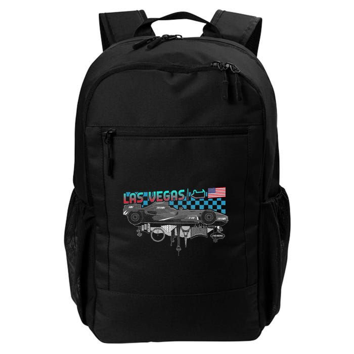 Formula Racing Open Wheel Car Las Vegas Circuit Usa Flag Backpack