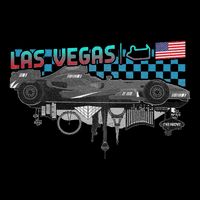 Formula Racing Open Wheel Car Las Vegas Circuit Usa Flag Drawstring Bag