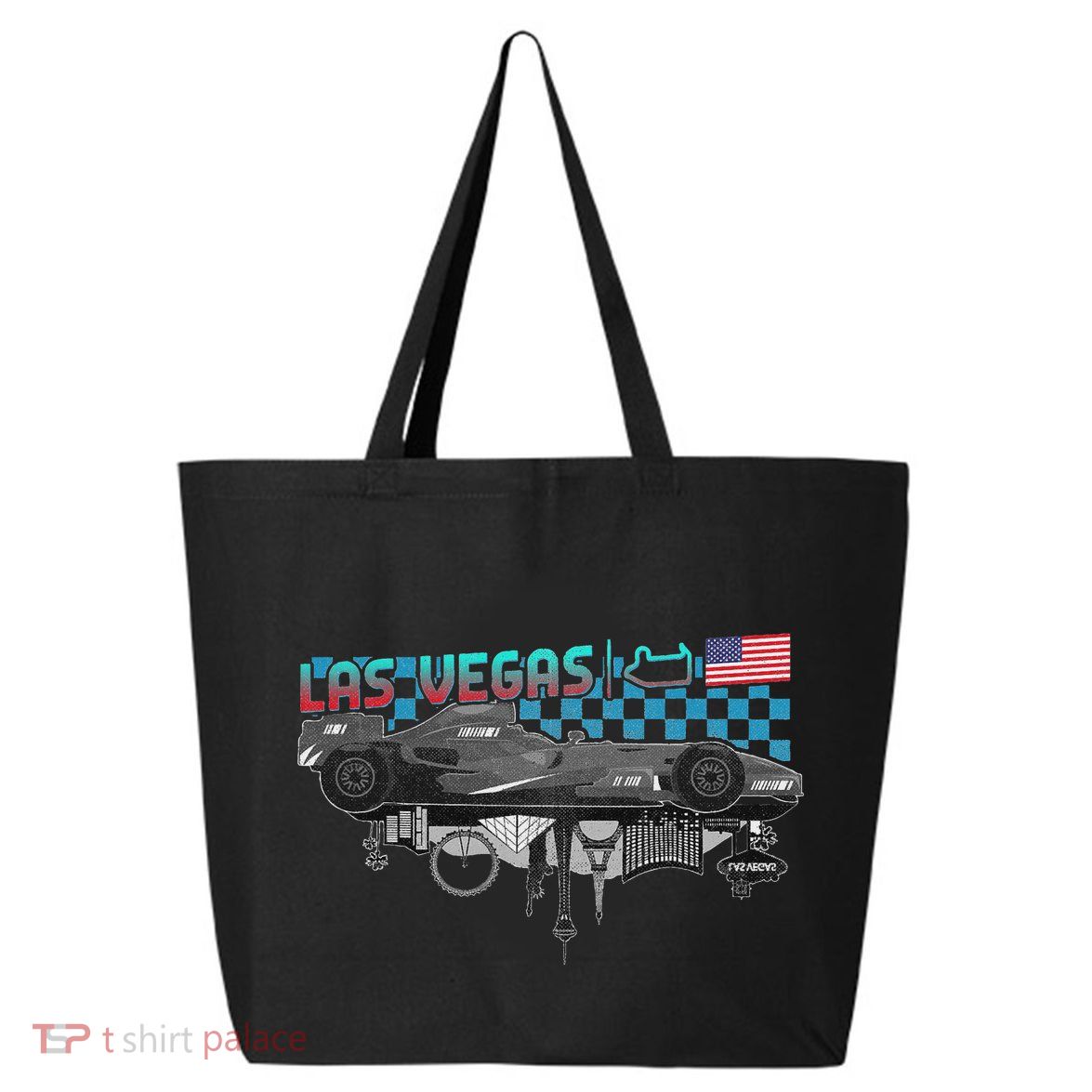 Formula Racing Open Wheel Car Las Vegas Circuit Usa Flag 25L Jumbo Tote