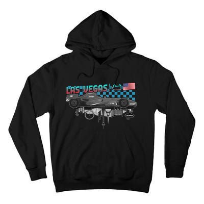 Formula Racing Open Wheel Car Las Vegas Circuit Usa Flag Tall Hoodie