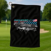 Formula Racing Open Wheel Car Las Vegas Circuit Usa Flag Golf Towel