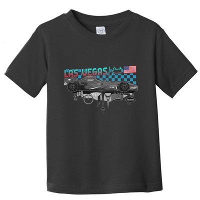 Formula Racing Open Wheel Car Las Vegas Circuit Usa Flag Toddler T-Shirt