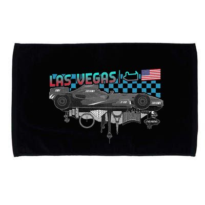 Formula Racing Open Wheel Car Las Vegas Circuit Usa Flag Microfiber Hand Towel