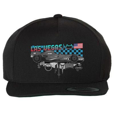 Formula Racing Open Wheel Car Las Vegas Circuit Usa Flag Wool Snapback Cap