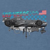 Formula Racing Open Wheel Car Las Vegas Circuit Usa Flag Garment-Dyed Sweatshirt
