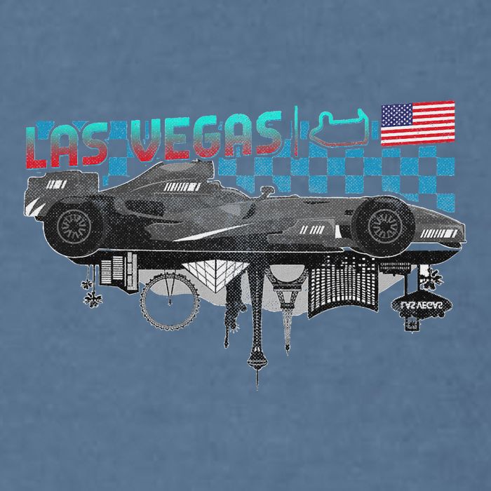Formula Racing Open Wheel Car Las Vegas Circuit Usa Flag Garment-Dyed Sweatshirt