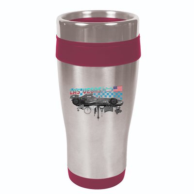 Formula Racing Open Wheel Car Las Vegas Circuit Usa Flag 16oz Travel Tumbler