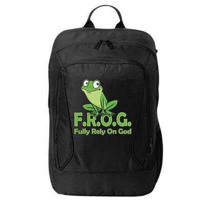 Frog Fully Rely On God City Backpack