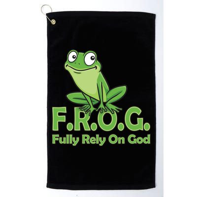 Frog Fully Rely On God Golf Towel
