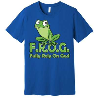 Frog Fully Rely On God Premium T-Shirt