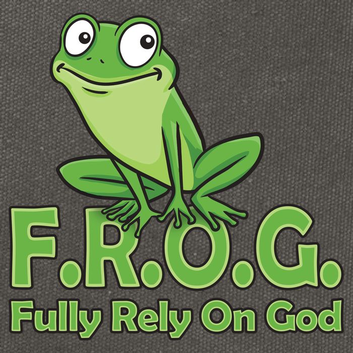 Frog Fully Rely On God Cotton Canvas Backpack