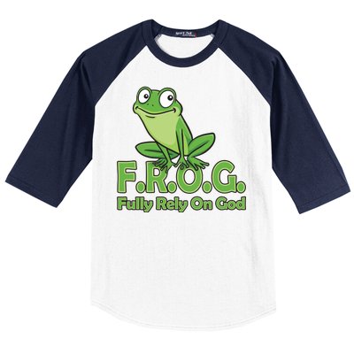 Frog Fully Rely On God Baseball Sleeve Shirt