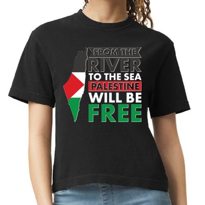 From The River To The Sea Palestine Will Be Free Comfort Colors Boxy T-Shirt