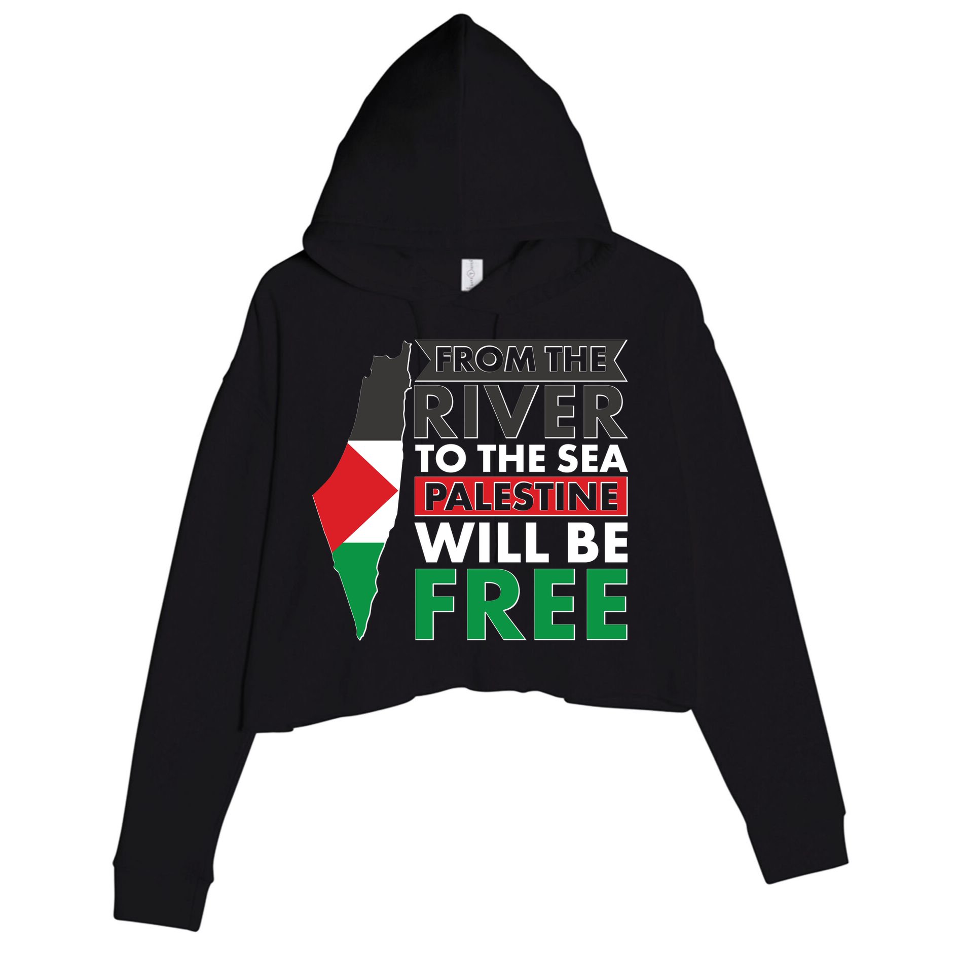 From The River To The Sea Palestine Will Be Free Crop Fleece Hoodie