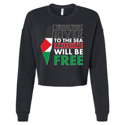 From The River To The Sea Palestine Will Be Free Cropped Pullover Crew