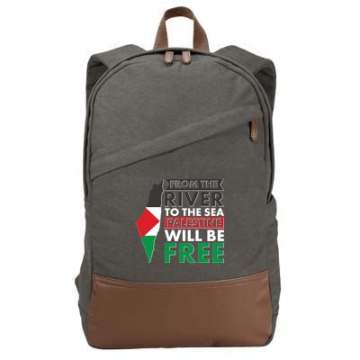 From The River To The Sea Palestine Will Be Free Cotton Canvas Backpack