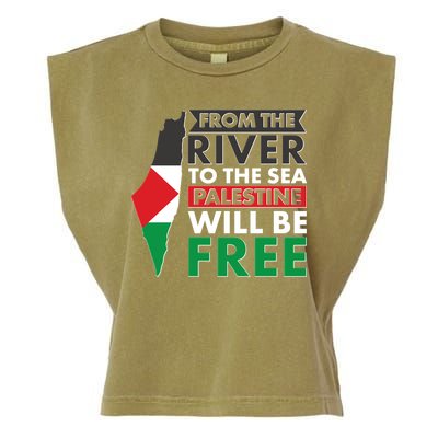 From The River To The Sea Palestine Will Be Free Garment-Dyed Women's Muscle Tee