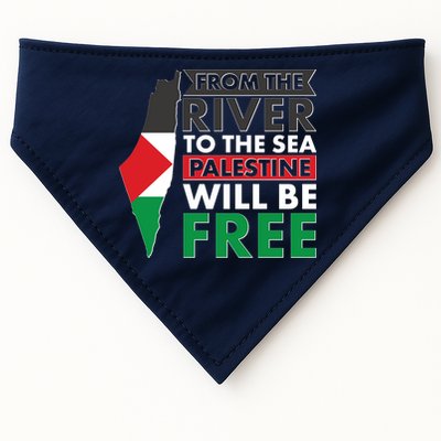 From The River To The Sea Palestine Will Be Free USA-Made Doggie Bandana