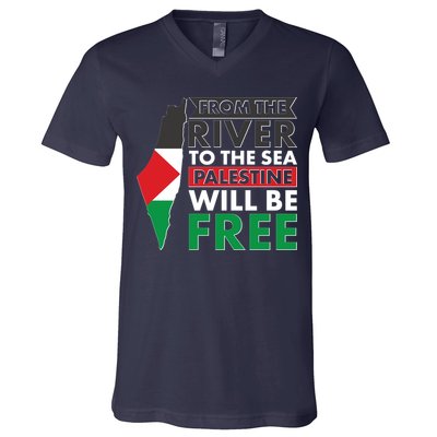 From The River To The Sea Palestine Will Be Free V-Neck T-Shirt