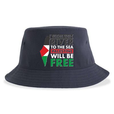 From The River To The Sea Palestine Will Be Free Sustainable Bucket Hat