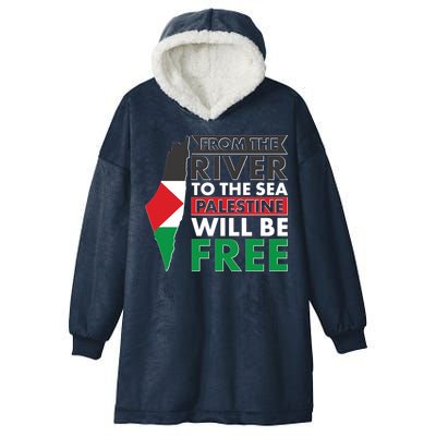 From The River To The Sea Palestine Will Be Free Hooded Wearable Blanket