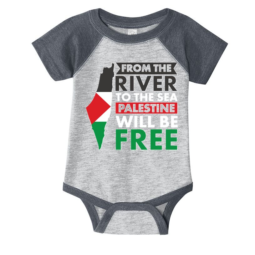 From The River To The Sea Palestine Will Be Free Infant Baby Jersey Bodysuit