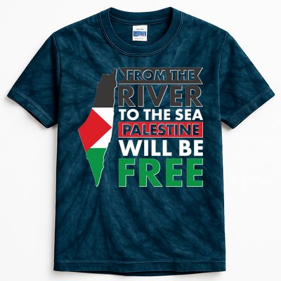 From The River To The Sea Palestine Will Be Free Kids Tie-Dye T-Shirt