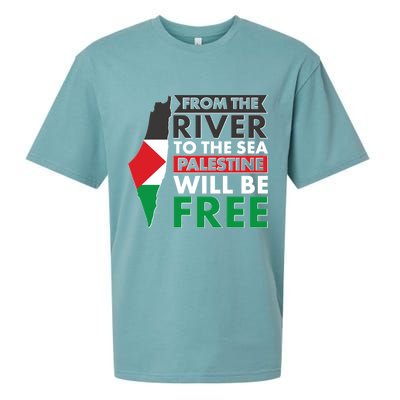 From The River To The Sea Palestine Will Be Free Sueded Cloud Jersey T-Shirt