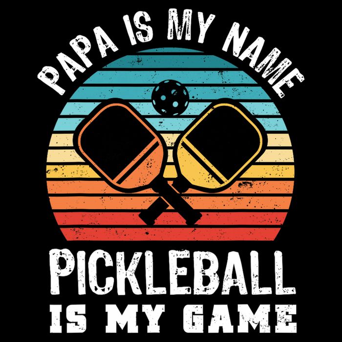 Funny Retro Papa Pickleball Sunset Gift Bucket Hat
