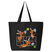 Funny Reindeer Playing Pickleball Sports Player Christmas 25L Jumbo Tote