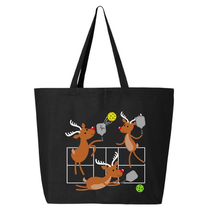 Funny Reindeer Playing Pickleball Sports Player Christmas 25L Jumbo Tote