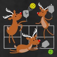 Funny Reindeer Playing Pickleball Sports Player Christmas 25L Jumbo Tote