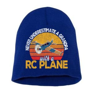 Funny Rc Plane Grandpa Model Airplane Pilot Retro Funny Gift Short Acrylic Beanie