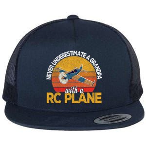 Funny Rc Plane Grandpa Model Airplane Pilot Retro Funny Gift Flat Bill Trucker Hat