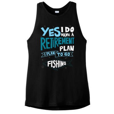 Fishing Retirement Plan Retired Gifts Grandpa Ladies PosiCharge Tri-Blend Wicking Tank