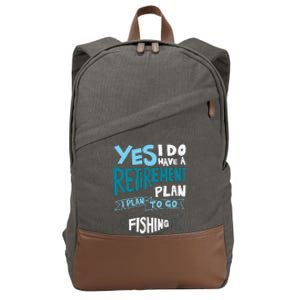 Fishing Retirement Plan Retired Gifts Grandpa Cotton Canvas Backpack