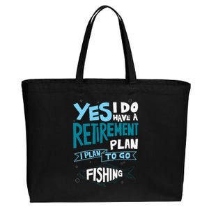 Fishing Retirement Plan Retired Gifts Grandpa Cotton Canvas Jumbo Tote