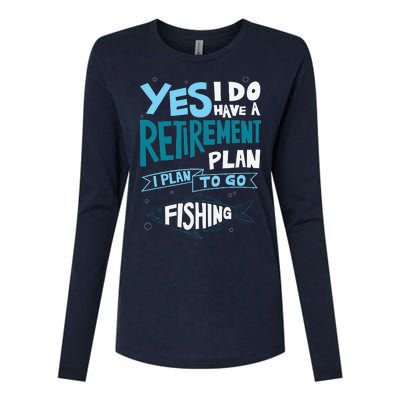 Fishing Retirement Plan Retired Gifts Grandpa Womens Cotton Relaxed Long Sleeve T-Shirt