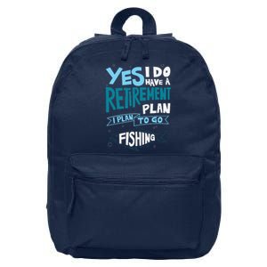 Fishing Retirement Plan Retired Gifts Grandpa 16 in Basic Backpack