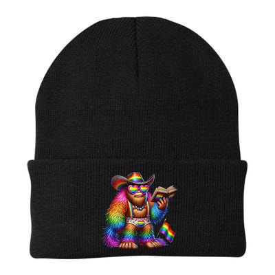 Funny Rainbow Pride Bigfoot Reading Book With Heart Glasses Beanie
