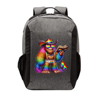 Funny Rainbow Pride Bigfoot Reading Book With Heart Glasses Vector Backpack