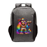Funny Rainbow Pride Bigfoot Reading Book With Heart Glasses Vector Backpack
